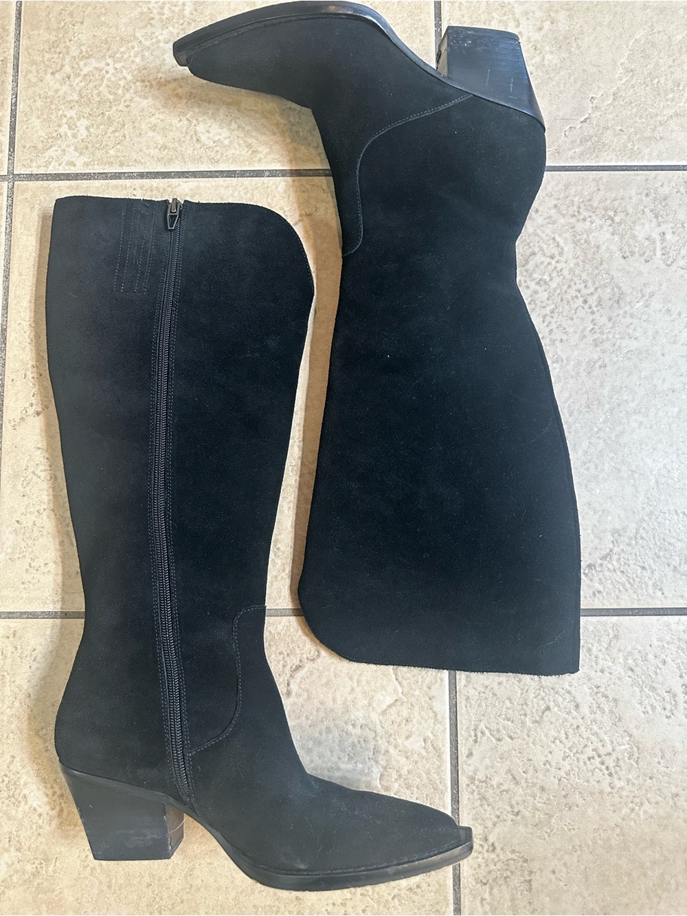 Dolce Vita WIDE CALF Black Suede Knee High Boots